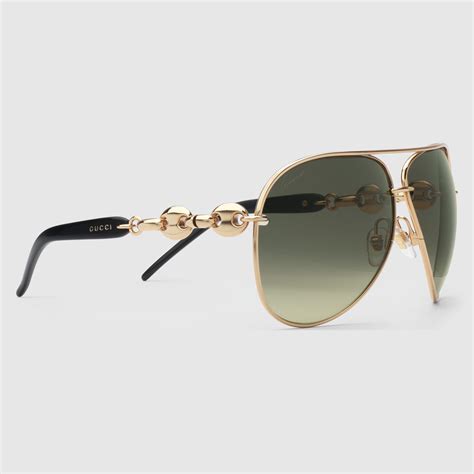 sunglasses gucci gold aviator|gucci aviator sunglasses for women.